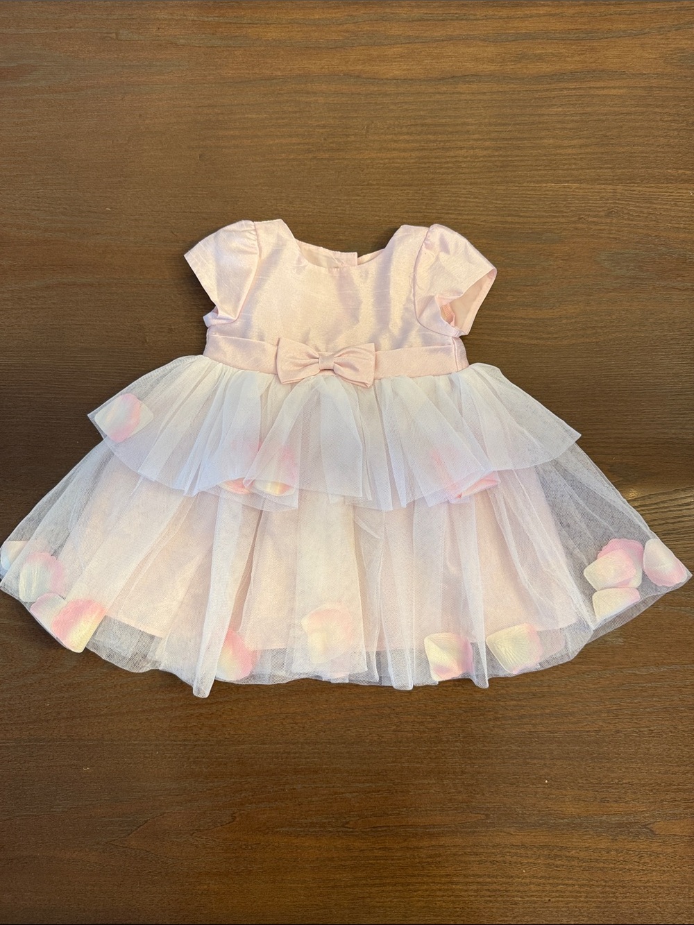 Pippa & Julie Pink Layered Tulle Flower Petal Formal Dress